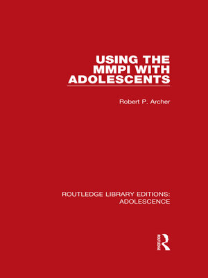 cover image of Using the MMPI with Adolescents